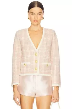 Трикотажный жакет Claudine Veronica Beard, off white & pink clay