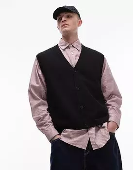 Трикотажный жилет ARKET на пуговицах черного цвета