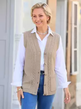 Трикотажный жилет Classic Basics, бежевый