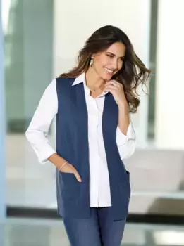 Трикотажный жилет Classic Basics, джинсовый