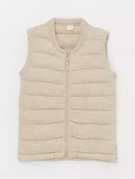 Трикотажный жилет для маленьких мальчиков на молнии LCW baby, бежевый меланж
