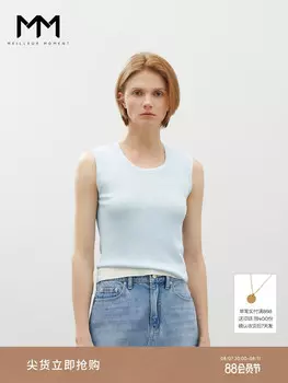 Трикотажный жилет Mai Meng, светло-голубой