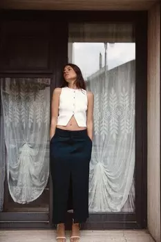 Трикотажный жилет на пуговицах ZARA, белый