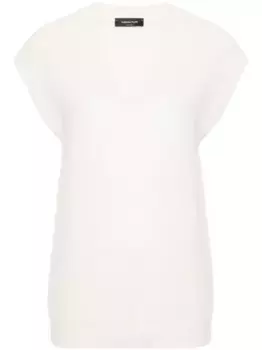 Трикотажный жилет с V-образным вырезом Fabiana Filippi, нейтральный