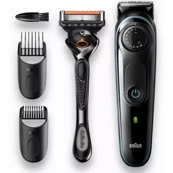 Триммер для бороды Bt5340, черный, синий, Braun