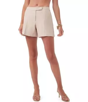 Trina Turk Hermosa Саржевые шорты со складками и плоской передней частью, бежевый