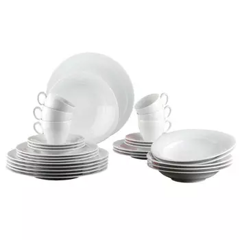 Трио белый комбинированный сервиз 30 шт Seltmann Weiden, белый