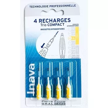 Trio Brushes 4 сменных стержня Компактные желтые 1 мм Inava