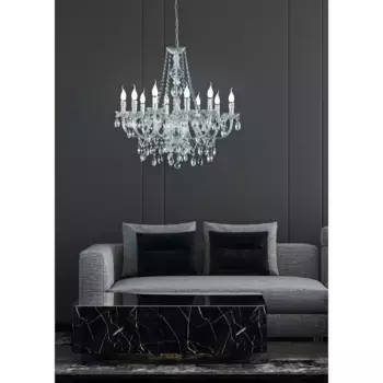 TRIO Leuchten Люстра «Lustre», 10 языков пламени, лампочка E14 | без лампочки, подвесной светильник, подвесной светильник, подвесной светильник, сменная лампочка, цвет kristallwei