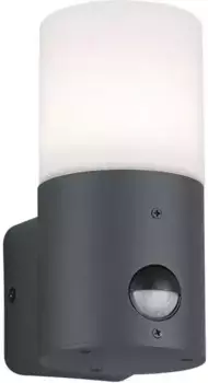 TRIO Leuchten Настенный светильник для наружного освещения "HOOSIC", 1 лампочка, лампа E27 | без лампочек, включая датчик движения 8,5 см, Высота: 17,5 см, антрацит/белый