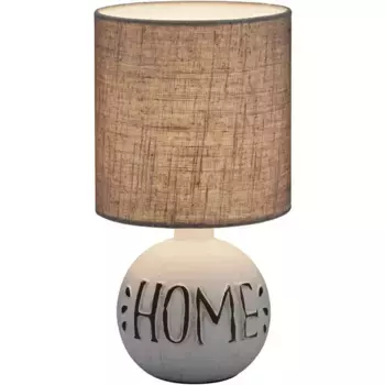 TRIO Leuchten Настольная лампа «Esna», 1 лампочка, лампочка E14 | Лампы можно заменить, с надписью HOME и керамическим цоколем, серый