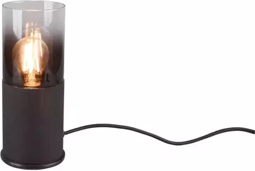 TRIO Leuchten Настольная лампа "ROBIN", 1 лампочка, лампочка E27 | без лампочек 11 см, Высота: 26 см, черный/дымчато-серый