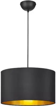 TRIO Leuchten Подвесной светильник "Хостел", 1 лампочка, лампочка E27 | без лампочки, подвесной светильник, подвесной светильник 40 см, черный/золотой