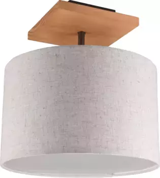 TRIO Leuchten Потолочный светильник "ELMAU", 1 лампочка, лампа E27 | без лампы, 35 см, высота 36,5 см, деревянная отделка, лампа E27 по выбору 35 см, Высота: 36,5 см, цвет nickelfarben