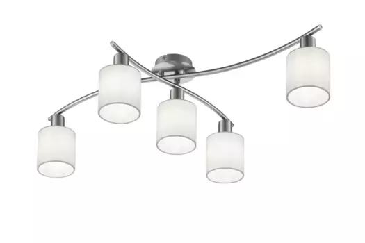 TRIO Leuchten Потолочный светильник "Garda", 5 лампочек, лампа E14 | без лампочек, поворотный, лампочки можно заменить 9,5 см, Высота: 22 см, белый