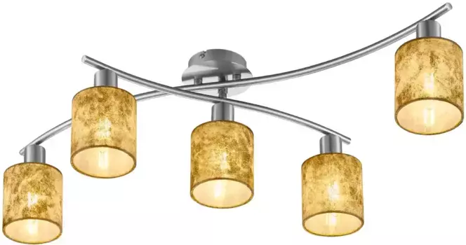 TRIO Leuchten Потолочный светильник "Garda", 5 лампочек, лампа E14 | без лампочек, поворотный, лампочки можно заменить 9,5 см, Высота: 22 см, цвет goldfarben