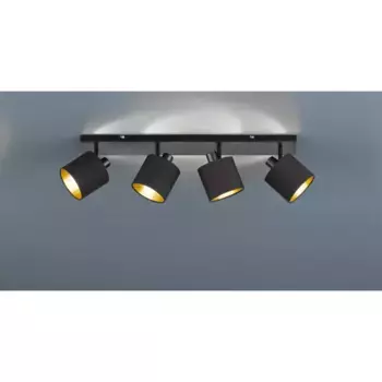 TRIO Leuchten Потолочный точечный светильник «Tommy», 4 лампочки, лампа E14 | Лампы можно заменить, потолочный точечный светильник с 4 лампами (E14) черного и золотого цвета, цвет schwarz matt