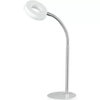 TRIO Leuchten Светодиодная настольная лампа «Rennes», 1 лампочка, источник света Светодиодная панель | Стационарно встроенный светодиод, настольная лампа, регулируемый гибкий кронштейн, белый, теплый белый, 3000 Кельвинов