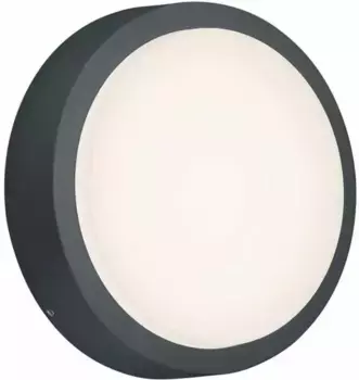 TRIO Leuchten Светодиодный настенный светильник для наружного освещения "BREG", 1 лампочка, источник света Светодиодная панель | Светодиод прочно интегрирован 20 см, Высота: 5,5 см, цвет anthrazit