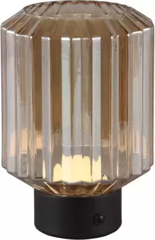 TRIO Leuchten Светодиодный настольный светильник "LORD" 13,0 см, Высота: 19,5 см, цвет amber schw.