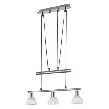 TRIO Leuchten Светодиодный подвесной светильник «LEVISTO», 3 лампочки, лампа E14 | Сменный светодиод, подвесной светодиодный светильник, подвесной светодиодный светильник, цвет nickelfarben