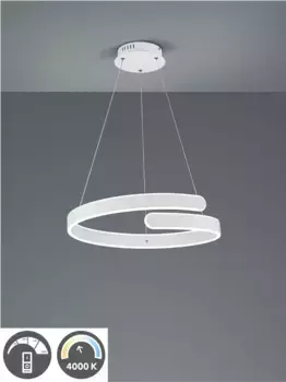 TRIO Leuchten Светодиодный подвесной светильник "Parma" 50,0 см, Высота: 150,0 см., белый/матовый