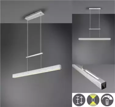 TRIO Leuchten Светодиодный подвесной светильник "PAROS" Высота: 150 см, цвет aluminiumfarben