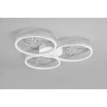 TRIO Leuchten Светодиодный потолочный светильник Groovy, 1 лампочка, источник света Светодиодная панель | Постоянно встроенный светодиод, потолочный светильник 4000K со стеклянным декором, 3 уровня затемнения, светодиод 30 Вт, 3800 люмен, цвет w...