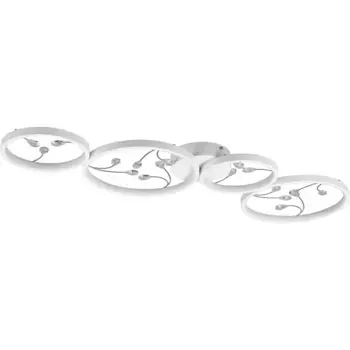 TRIO Leuchten Светодиодный потолочный светильник Groovy, 1 лампочка, источник света Светодиодная панель | Постоянно встроенный светодиод, потолочный светильник 4000K со стеклянным декором, 3 уровня затемнения, светодиод 37 Вт, 4800 люмен, цвет w...