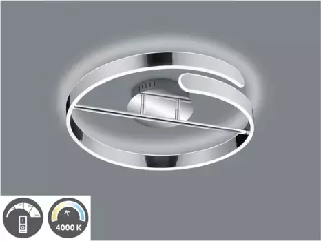 TRIO Leuchten Светодиодный потолочный светильник "Parma" 50,0 см, Высота: 13,5 см, цвет chrom