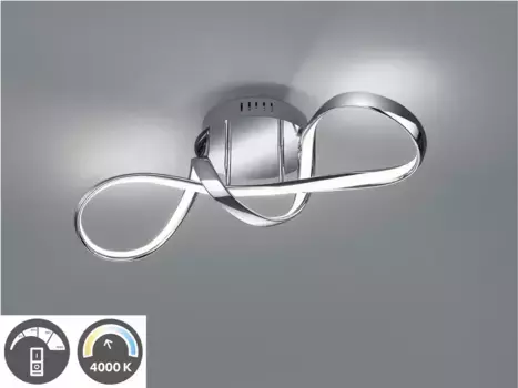 TRIO Leuchten Светодиодный потолочный светильник "Perugia" Высота: 22,0 см, цвет chrom