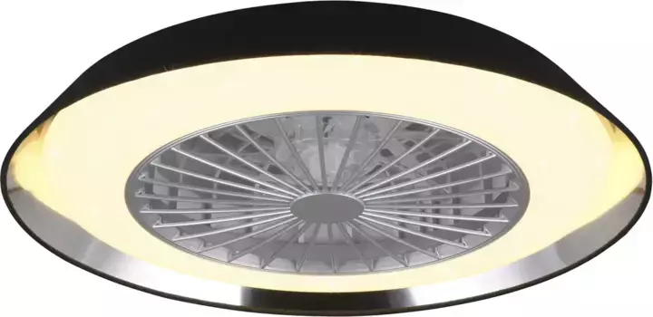 TRIO Leuchten Светодиодный потолочный светильник "Потолочный вентилятор VARBERG с подсветкой 55,0 см, Высота: 16,5 см, черно-белый