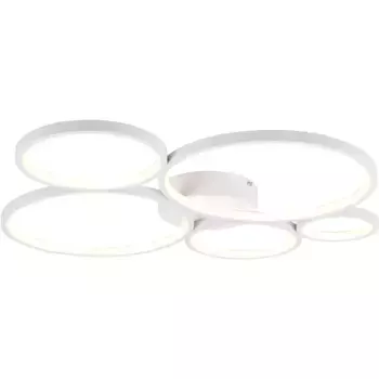 TRIO Leuchten Светодиодный потолочный светильник «Rondo», светодиод теплого белого цвета 3000K, регулировка яркости с помощью настенного выключателя, белый