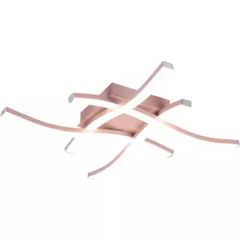 TRIO Leuchten Светодиодный потолочный светильник «Route», 4 лампы, источник света Светодиодный модуль | Современный встроенный светодиодный потолочный светильник с 4 лампами, светодиоды 4x 500 люмен, цвет rosgold, 4000 Kelvin