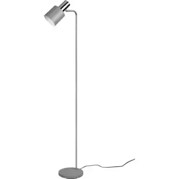TRIO Leuchten Торшер «Адам», 1 лампочка, лампочка E27 | без лампочки, торшер 153см, без 1xE27 max 10Вт, тумблер на металлическом плафоне, серый
