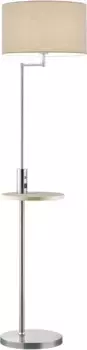 TRIO Leuchten Торшер "Claas", 1 лампочка, лампочка E27 | без лампочек, поворотный, USB-порт с функцией зарядки, сменные лампочки 40 см, Высота: 160 см, цвет nickelfarben
