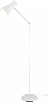 TRIO Leuchten Торшер "Enzo", 1 лампочка, лампочка E27 | без лампочки, торшер с ножным выключателем, без 1xE27 макс. 10 Вт, регулируемый кронштейн Высота: 150,0 см., белый/матовый