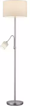 TRIO Leuchten Торшер "Hotel", 2 лампочки, лампа E27-E14 | без источника света, с гибко регулируемой лампой для чтения, включается отдельно 40 см, Рост: 170 см, цвет nickelfarben/wei