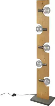 TRIO Leuchten Торшер "Tailor", 5 лампочек, лампа E27 | без лампочки, торшер 143см, без 5xE27 макс. 10 Вт, ножной переключатель, натуральное дерево Рост: 143,0 см., цвет natur