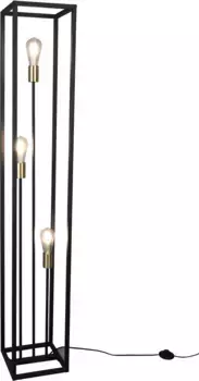 TRIO Leuchten Торшер "VITO", 3 лампочки, лампочка E27 | без лампы, высота 153 см, ножной переключатель, латунная втулка Рост: 153 см, черный