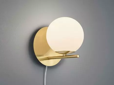 Трио светильников - Арт-деко Настенный светильник в стиле ар-деко золото I латунь с опаловым стеклом - Flore I гостиная I спальня - круглый - светодиод подходит E14 TRIO