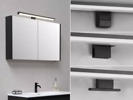 Трио светодиодный настенный светильник для ванной комнаты LINO хром 40см TRIO, черный