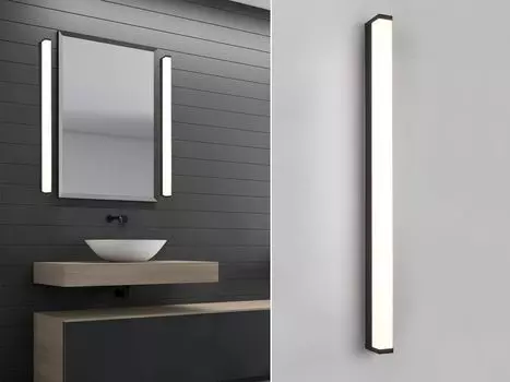 Трио светодиодный настенный светильник для ванной комнаты FABIO черный 80см TRIO