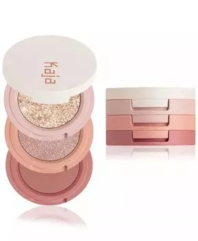 Трио теней для век Bento Bouncy Eyeshadow Kaja, цвет Peach Madeline