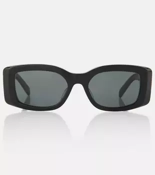 Triomphe XL 01 прямоугольные солнцезащитные очки Celine Eyewear, Shiny Black/Smoke