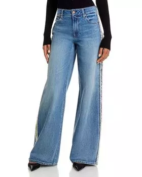 Триш Мистер Бэгги джинсы средней посадки в дениме Alice and Olivia, синий