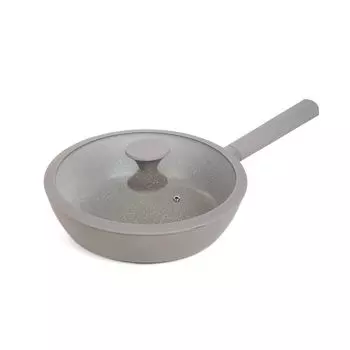 ТРИССТАН Сковорода глубокая с серой крышкой 28 см ХОМЛА Homla