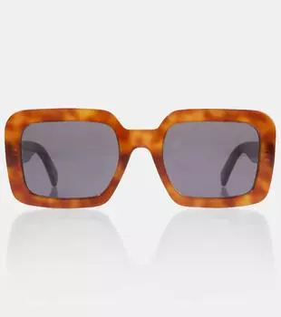 Триумф 13 квадратные солнцезащитные очки Celine Eyewear, Blonde Havana/Smoke