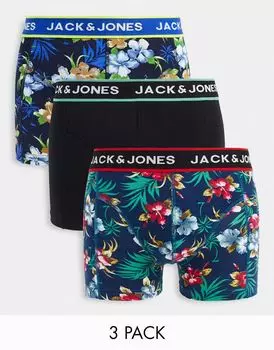 Тройка плавок Jack & Jones с цветочным принтом
