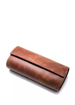 Тройная кожаная коробка для часов Roarcraft, коричневый